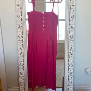 Loft Pink Smocked Sundress